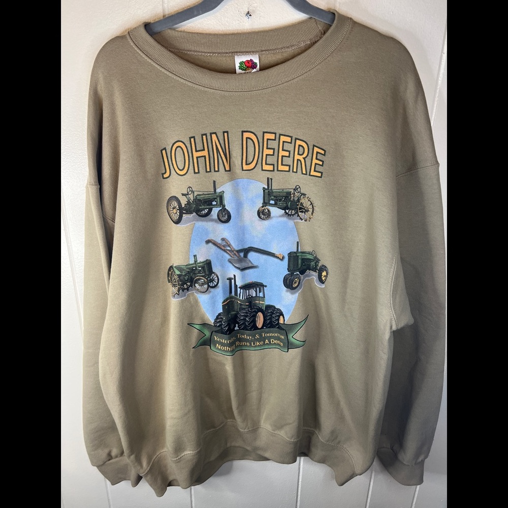 John Deere “Yesterday, Today & …” Tractors Graphic Men’s Sweatshirt XL 1990’s